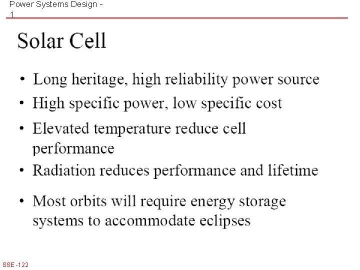 Power Systems Design 1 SSE -122 