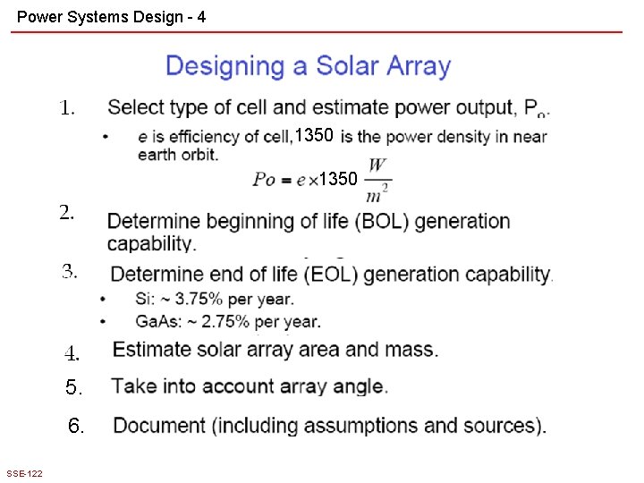 Power Systems Design - 4 1350 5. 6. SSE-122 