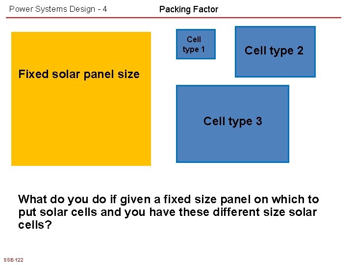 Power Systems Design - 4 Packing Factor Cell type 1 Cell type 2 Fixed