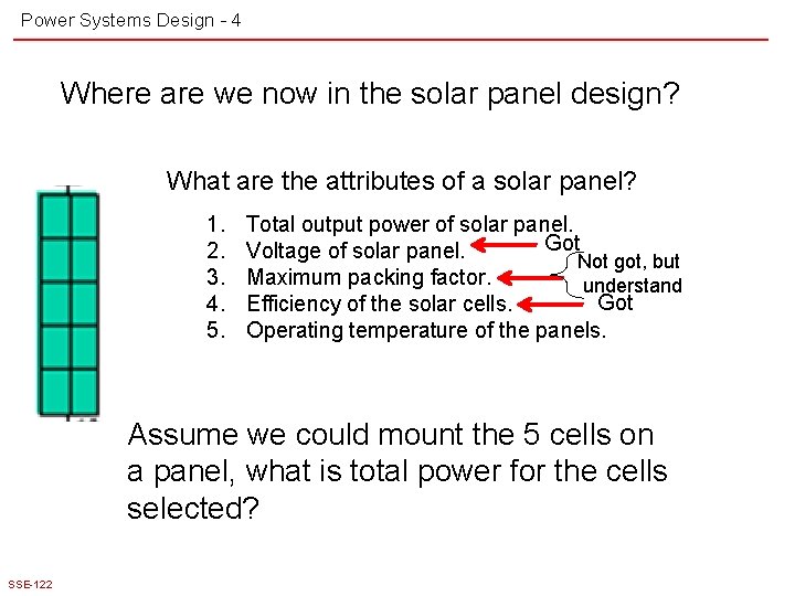 Power Systems Design - 4 Where are we now in the solar panel design?