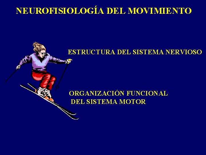 NEUROFISIOLOGÍA DEL MOVIMIENTO ESTRUCTURA DEL SISTEMA NERVIOSO ORGANIZACIÓN FUNCIONAL DEL SISTEMA MOTOR 