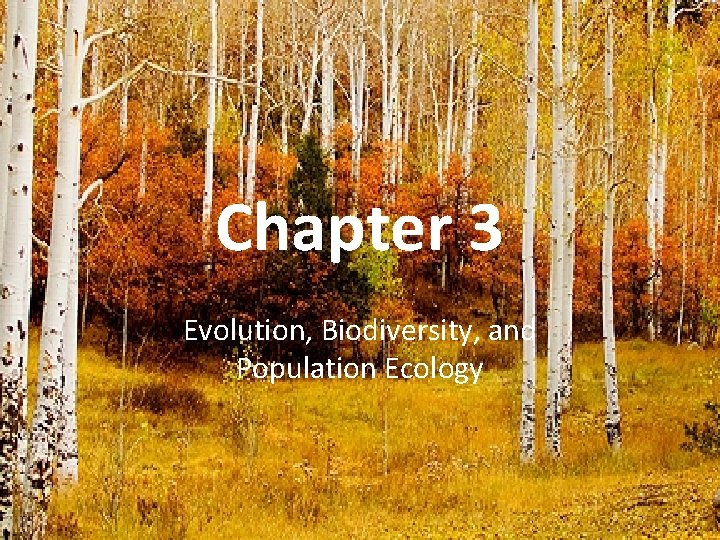 Chapter 3 Evolution, Biodiversity, and Population Ecology 