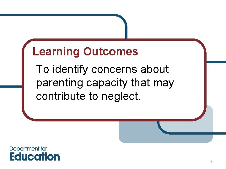 Learning Outcomes To identify concerns about parenting capacity that may contribute to neglect. 2