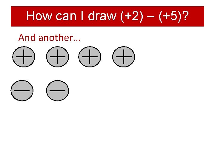 How can I draw (+2) – (+5)? And another. . . 