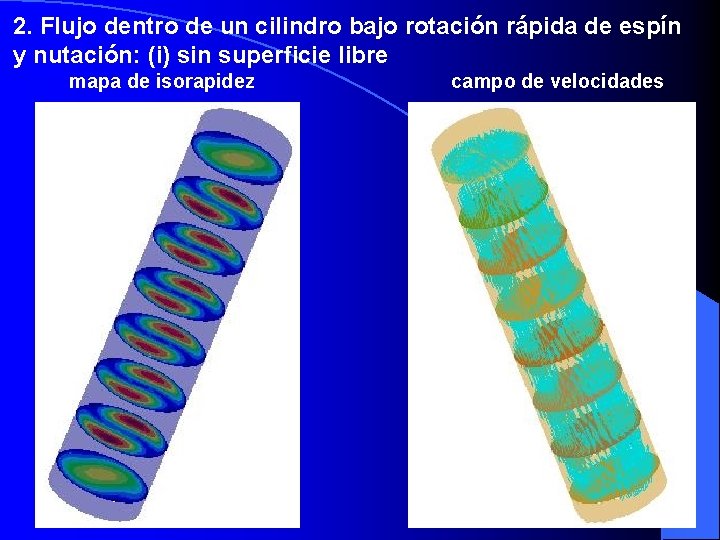 2. Flujo dentro de un cilindro bajo rotación rápida de espín y nutación: (i)