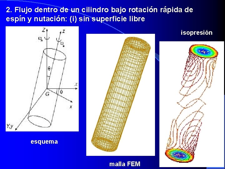 2. Flujo dentro de un cilindro bajo rotación rápida de espín y nutación: (i)