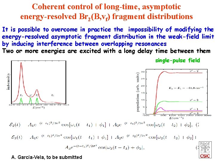 Coherent control of long-time, asymptotic energy-resolved Br 2(B, vf) fragment distributions It is possible