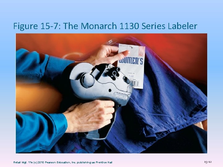 Figure 15 -7: The Monarch 1130 Series Labeler Retail Mgt. 11 e (c) 2010