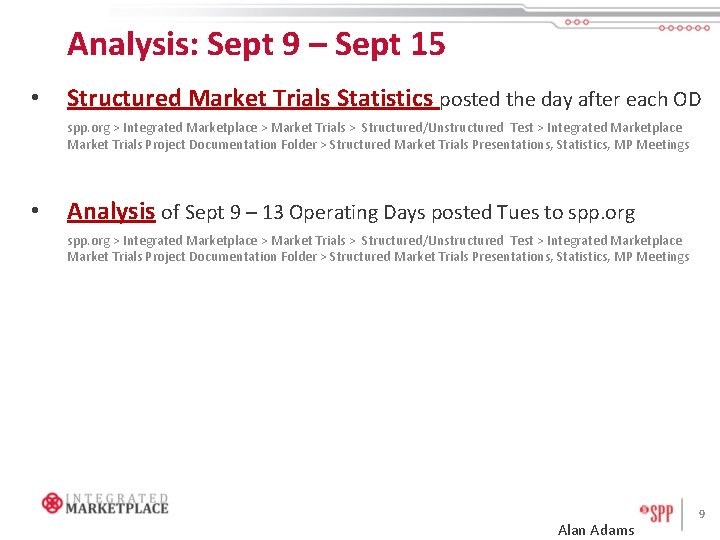 Analysis: Sept 9 – Sept 15 • Structured Market Trials Statistics posted the day