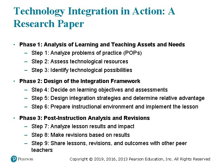 Technology Integration in Action: A Research Paper • Phase 1: Analysis of Learning and