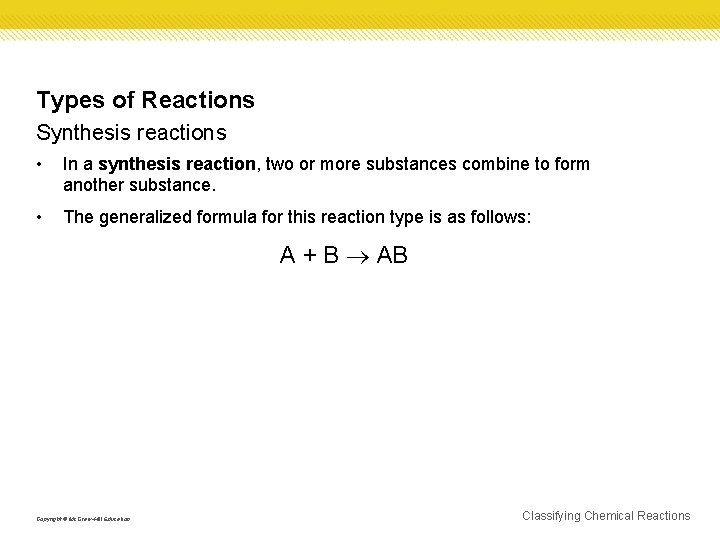 Synthesis Types Essential Questions What are the five general types