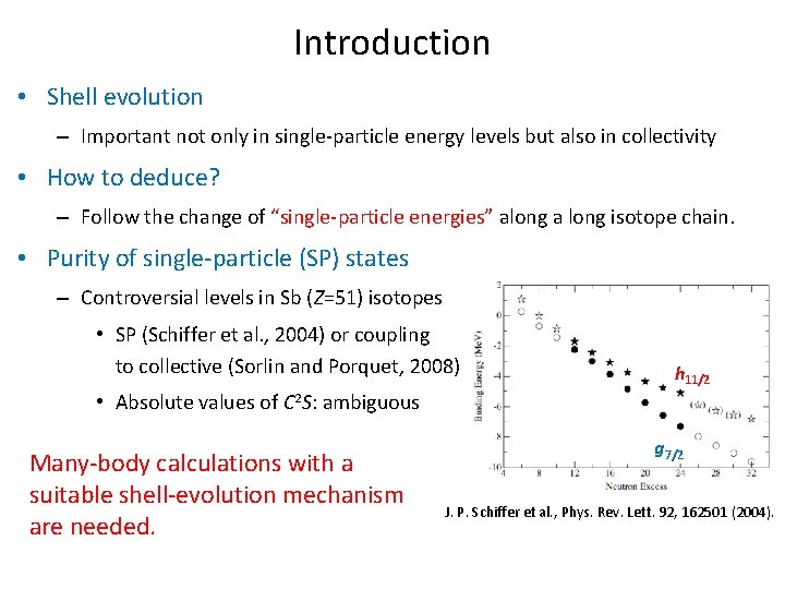 Introduction • Shell evolution – Important not only in single-particle energy levels but also