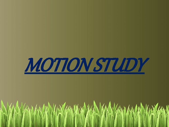 MOTION STUDY 