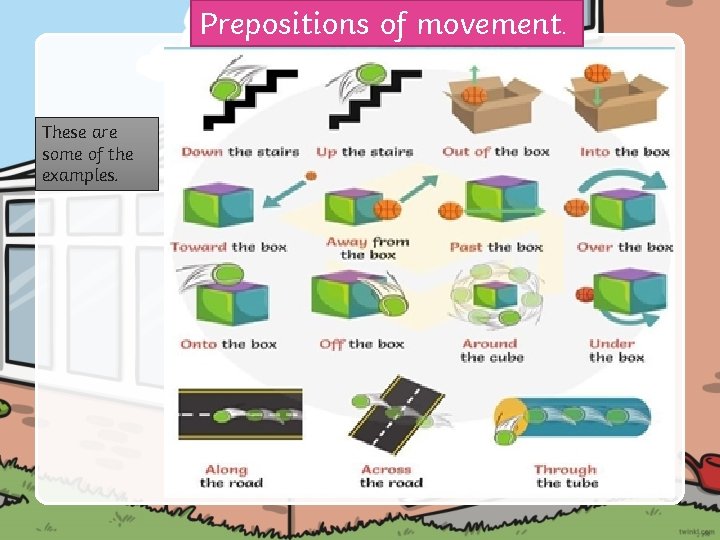 Prepositions of movement. These are some of the examples. 