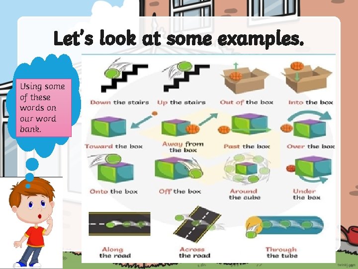 Let’s look at some examples. Using some of these words on our word bank.