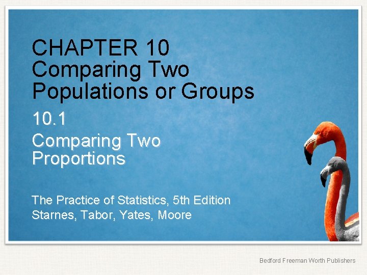 CHAPTER 10 Comparing Two Populations or Groups 10. 1 Comparing Two Proportions The Practice