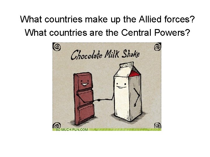 What countries make up the Allied forces? What countries are the Central Powers? 