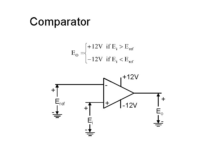 Comparator +12 V - + Eref - + Ei - + -12 V +