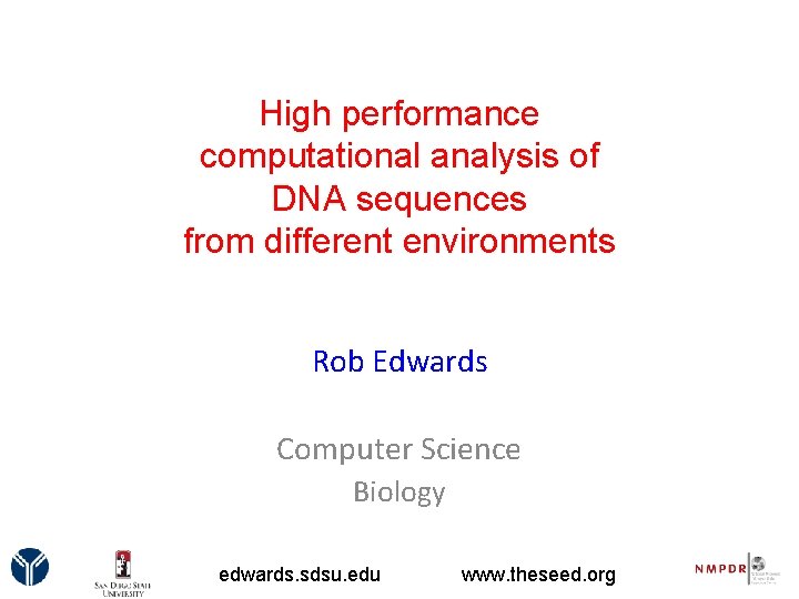 High performance computational analysis of DNA sequences from