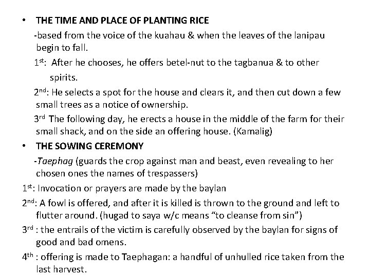 • THE TIME AND PLACE OF PLANTING RICE -based from the voice of