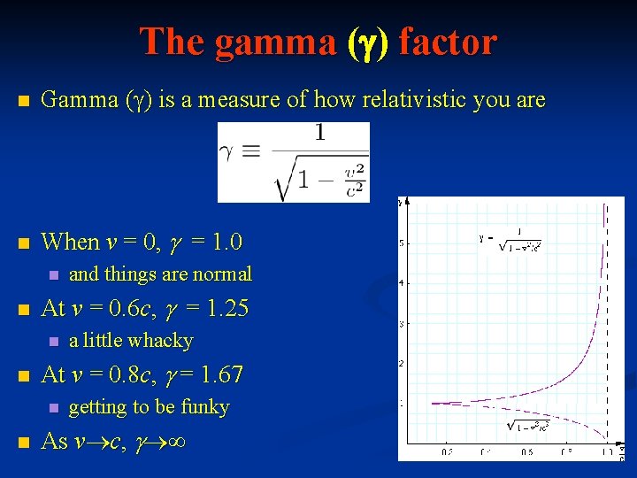 The gamma ( ) factor n Gamma ( ) is a measure of how