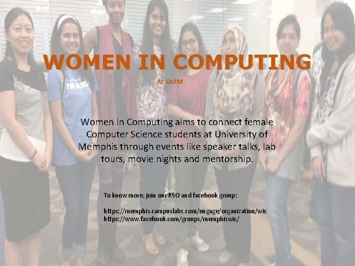 WOMEN IN COMPUTING At Uof. M Women in Computing aims to connect female Computer WOMEN IN COMPUTING At Uof. M Women in Computing aims to connect female Computer