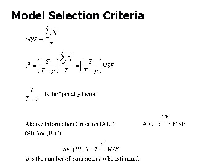 Model Selection Criteria 