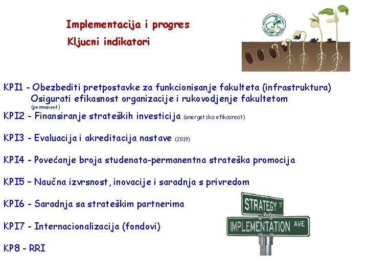 Implementacija i progres Kljucni indikatori KPI 1 - Obezbediti pretpostavke za funkcionisanje fakulteta (infrastruktura)