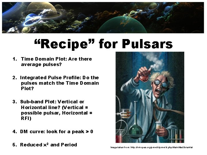 “Recipe” for Pulsars 1. Time Domain Plot: Are there average pulses? 2. Integrated Pulse