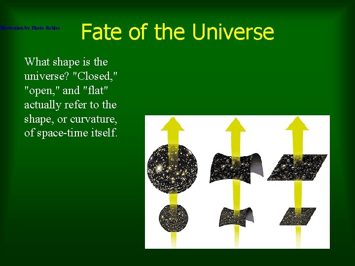 Illustration by Flavio Robles Fate of the Universe What shape is the universe? "Closed, Illustration by Flavio Robles Fate of the Universe What shape is the universe? "Closed,