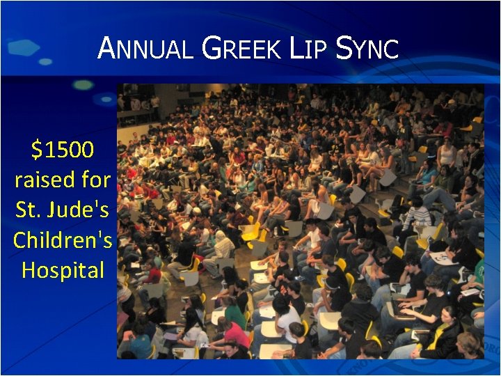 ANNUAL GREEK LIP SYNC $1500 raised for St. Jude's Children's Hospital 