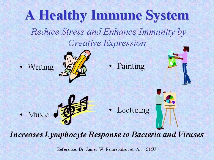 A Healthy Immune System Reduce Stress and Enhance Immunity by Creative Expression • Writing