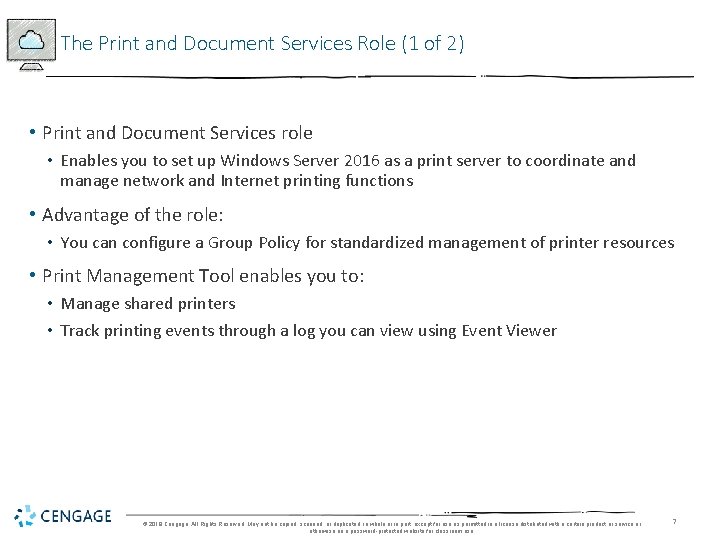 The Print and Document Services Role (1 of 2) • Print and Document Services