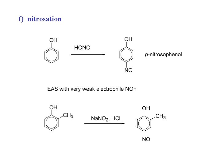 f) nitrosation 