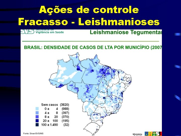 Ações de controle Fracasso - Leishmanioses 