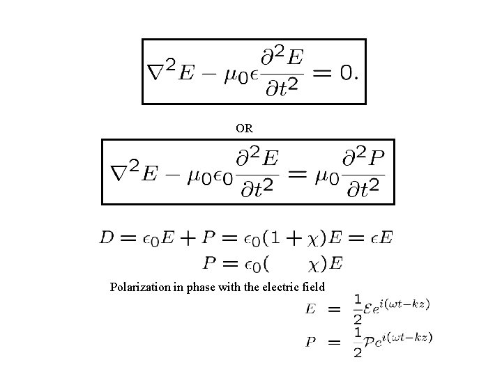 OR Polarization in phase with the electric field 