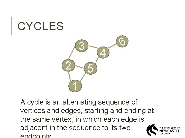 CYCLES 3 2 4 6 5 1 A cycle is an alternating sequence of