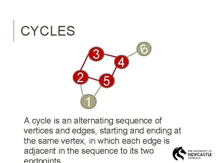 CYCLES 3 2 4 6 5 1 A cycle is an alternating sequence of