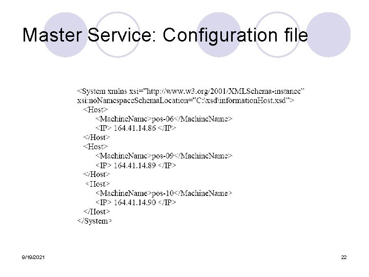 Master Service: Configuration file 9/19/2021 22 Master Service: Configuration file 9/19/2021 22