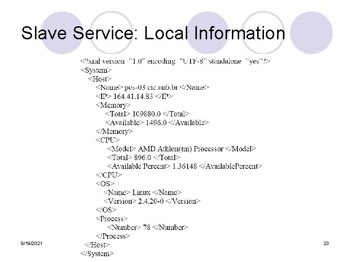 Slave Service: Local Information 9/19/2021 23 Slave Service: Local Information 9/19/2021 23