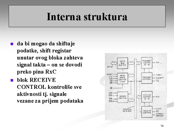 Interna struktura n n da bi mogao da shiftuje podatke, shift registar unutar ovog