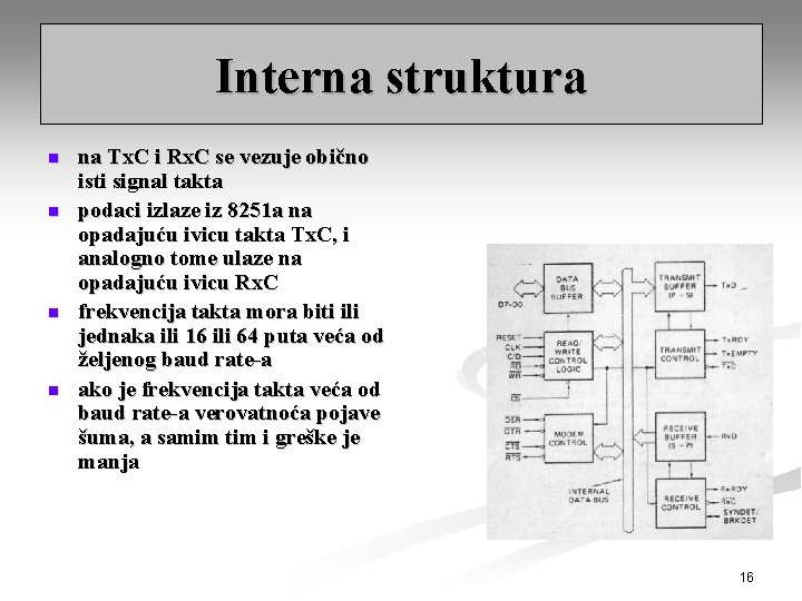 Interna struktura n n na Tx. C i Rx. C se vezuje obično isti