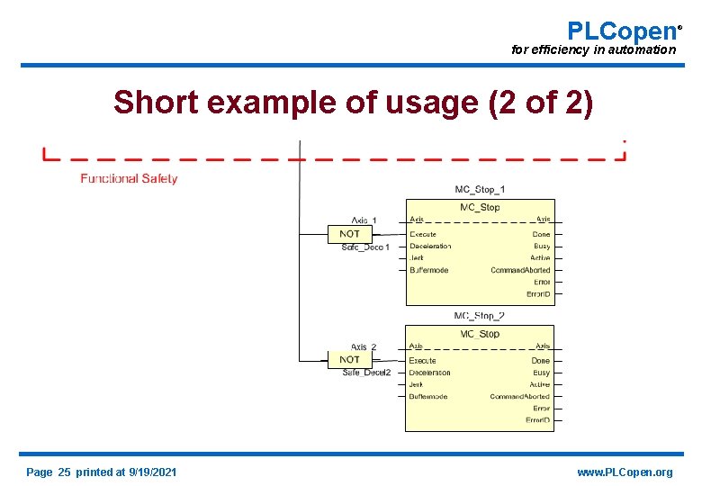 PLCopen for efficiency in automation Short example of usage (2 of 2) Page 25
