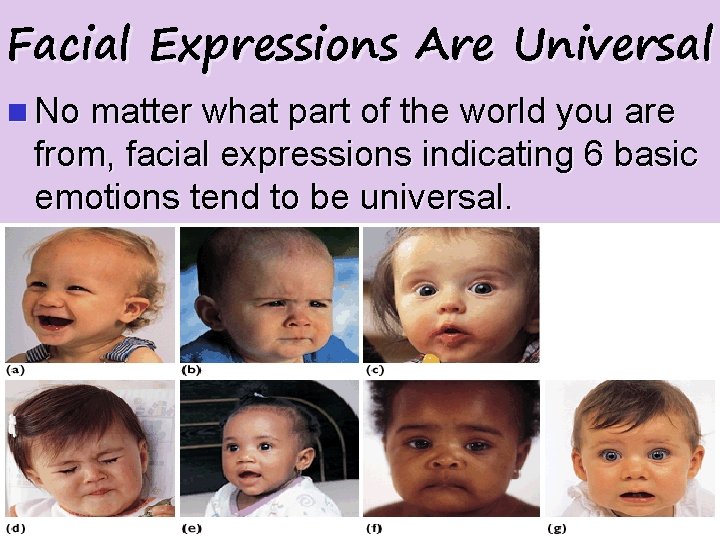 Facial Expressions Are Universal n No matter what part of the world you are