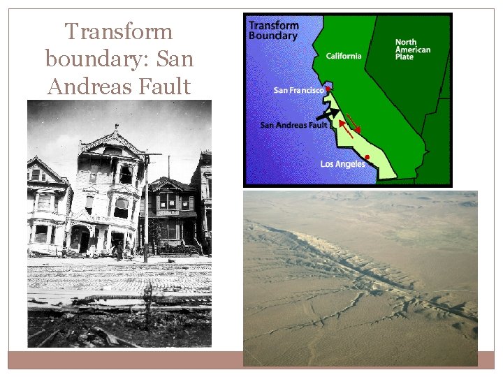 Transform boundary: San Andreas Fault 