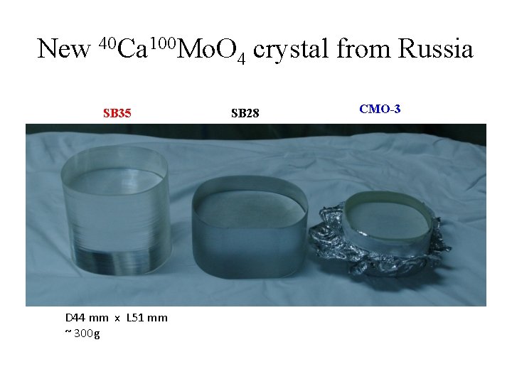 New 40 Ca 100 Mo. O 4 crystal from Russia SB 35 D 44