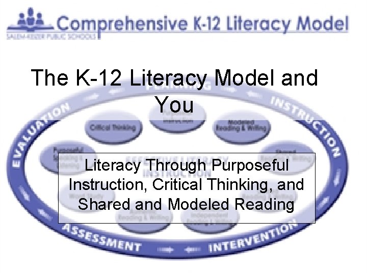 The K-12 Literacy Model and You Literacy Through Purposeful Instruction, Critical Thinking, and Shared