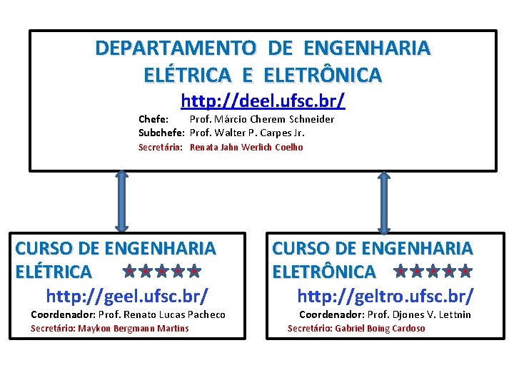 DEPARTAMENTO DE ENGENHARIA ELÉTRICA E ELETRÔNICA http: //deel. ufsc. br/ Chefe: Prof. Márcio Cherem