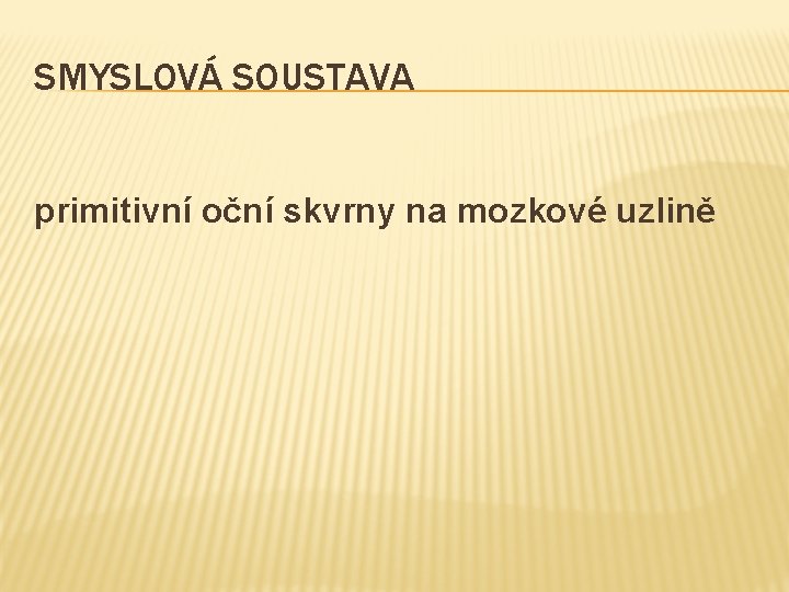 SMYSLOVÁ SOUSTAVA primitivní oční skvrny na mozkové uzlině 