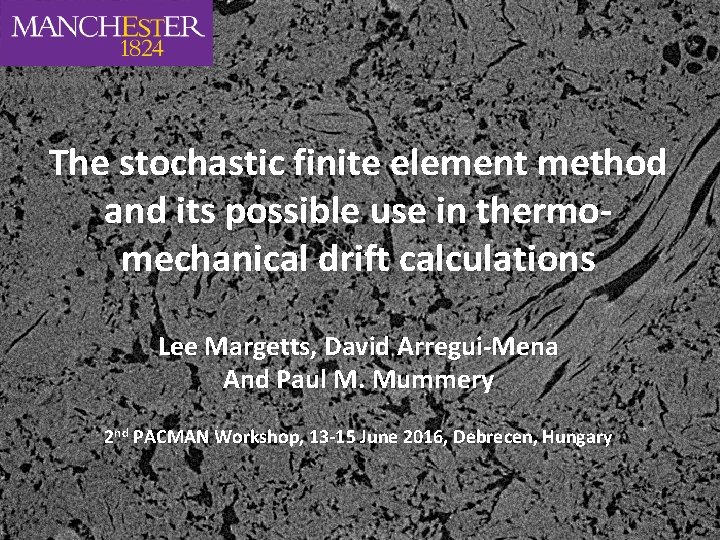 The stochastic finite element method and its possible use in thermomechanical drift calculations Lee